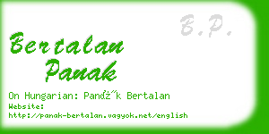 bertalan panak business card